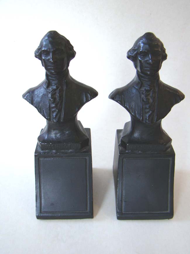A pair of George Washington bookends circa 1930